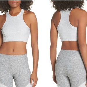 OV Outdoor Voices Athena Crop Athletic Sports Bra Top Medium Light Grey/Blue